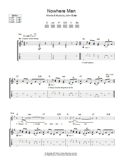 Produktgalerie: Seite 1 von 1 Nowhere Man, John Butler, Gitarre