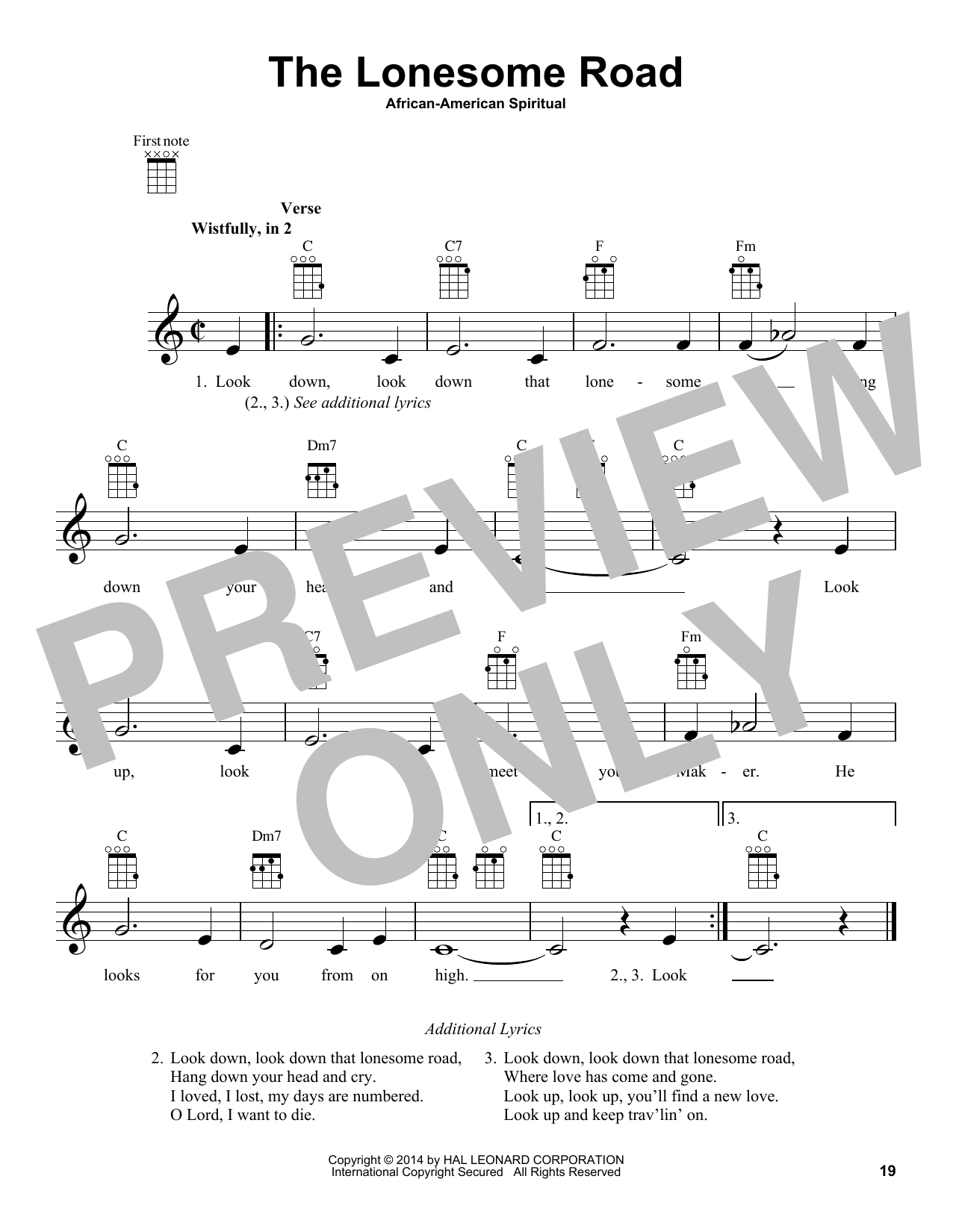 Product gallery: Page 1 of 1 The Lonesome Road, African-American Spiritual