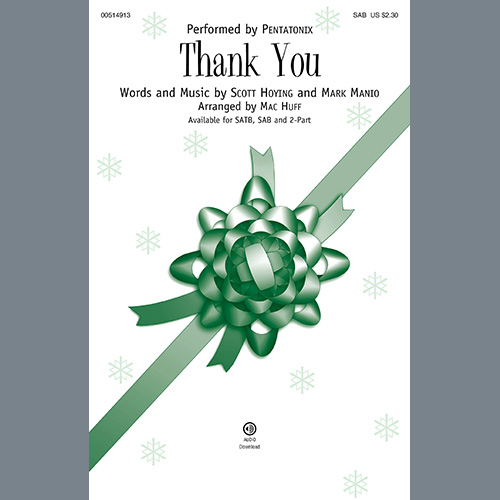 cover: Thank You (arr. Mac Huff), Pentatonix, Chor