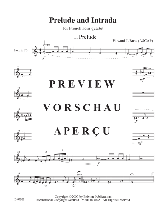 Produktgalerie: Seite 18 von 21 Prelude and Intrada , , (4 Hörner oder Ensemble)