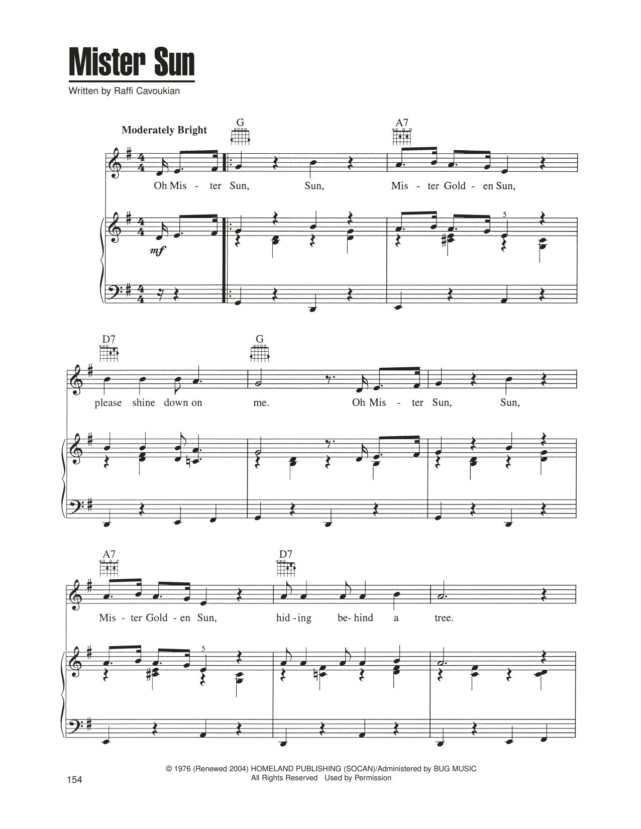 Produktgalerie: Seite 1 von 1 Mister Sun, Raffi Cavoukian, Gesang, Gitarre, Klavier