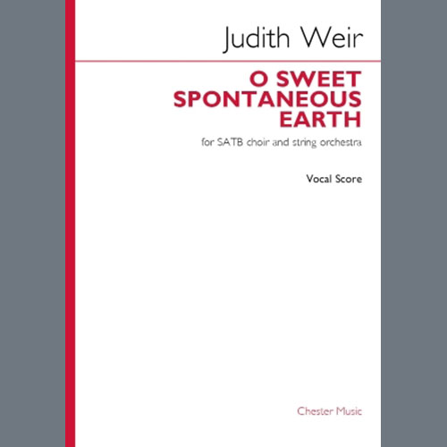 cover: O Sweet Spontaneous Earth (Vocal Score), Judith Weir, Chor