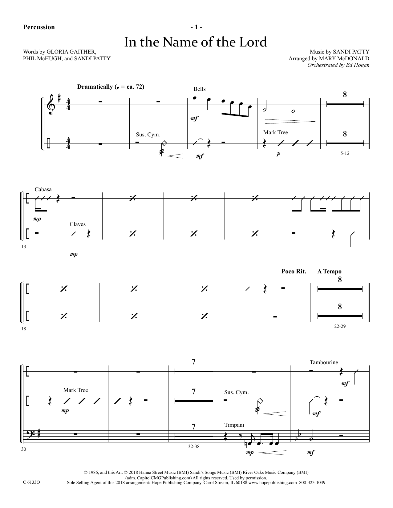 Product gallery: Page 1 of 1 In The Name Of The Lord - Percussion, Ed Hogan