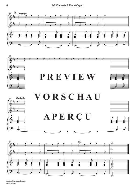 gallery: Barcarole , Simoni Edward, (1-2 Klarinetten in B + Klavier/Orgel)