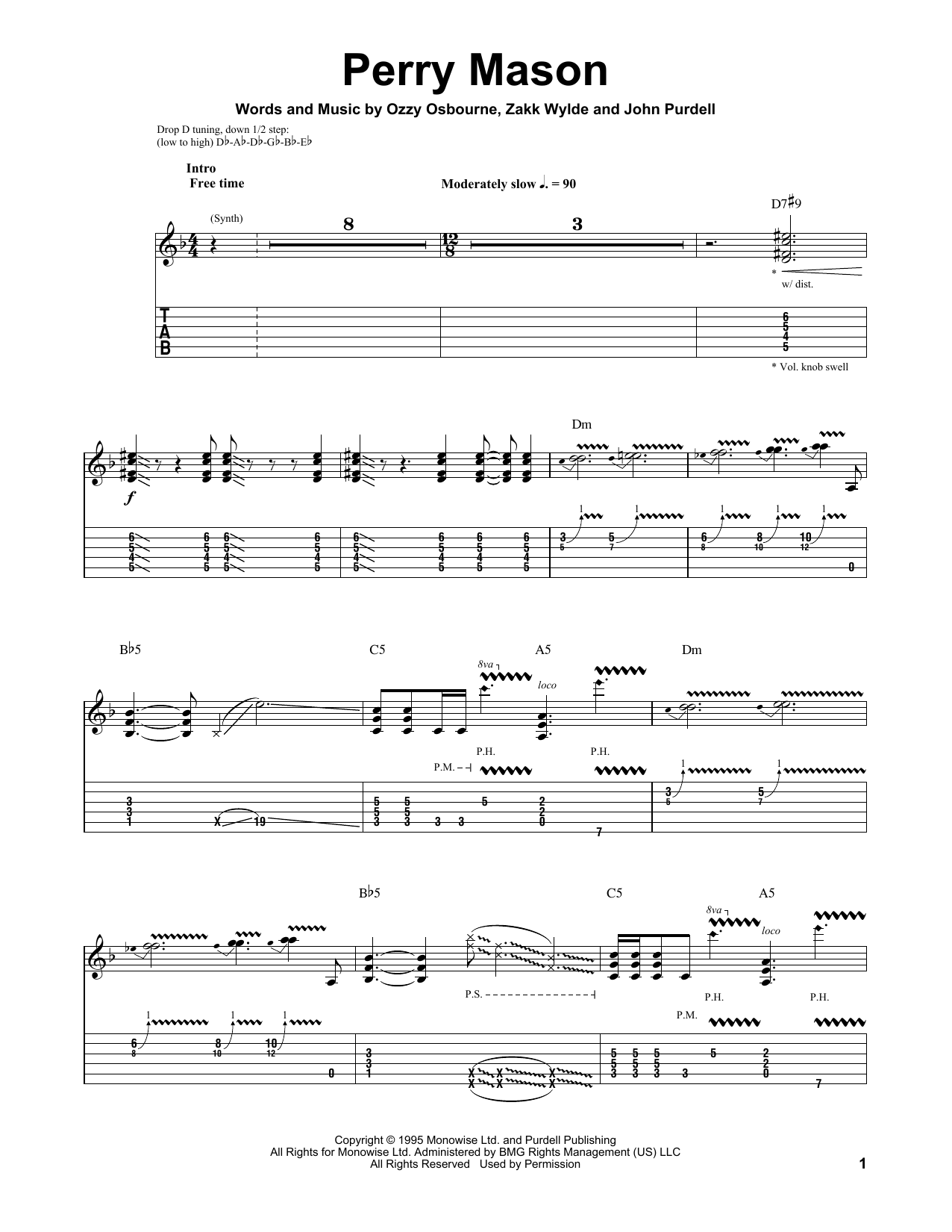 Produktgalerie: Seite 1 von 1 Perry Mason, Ozzy Osbourne, Gitarre