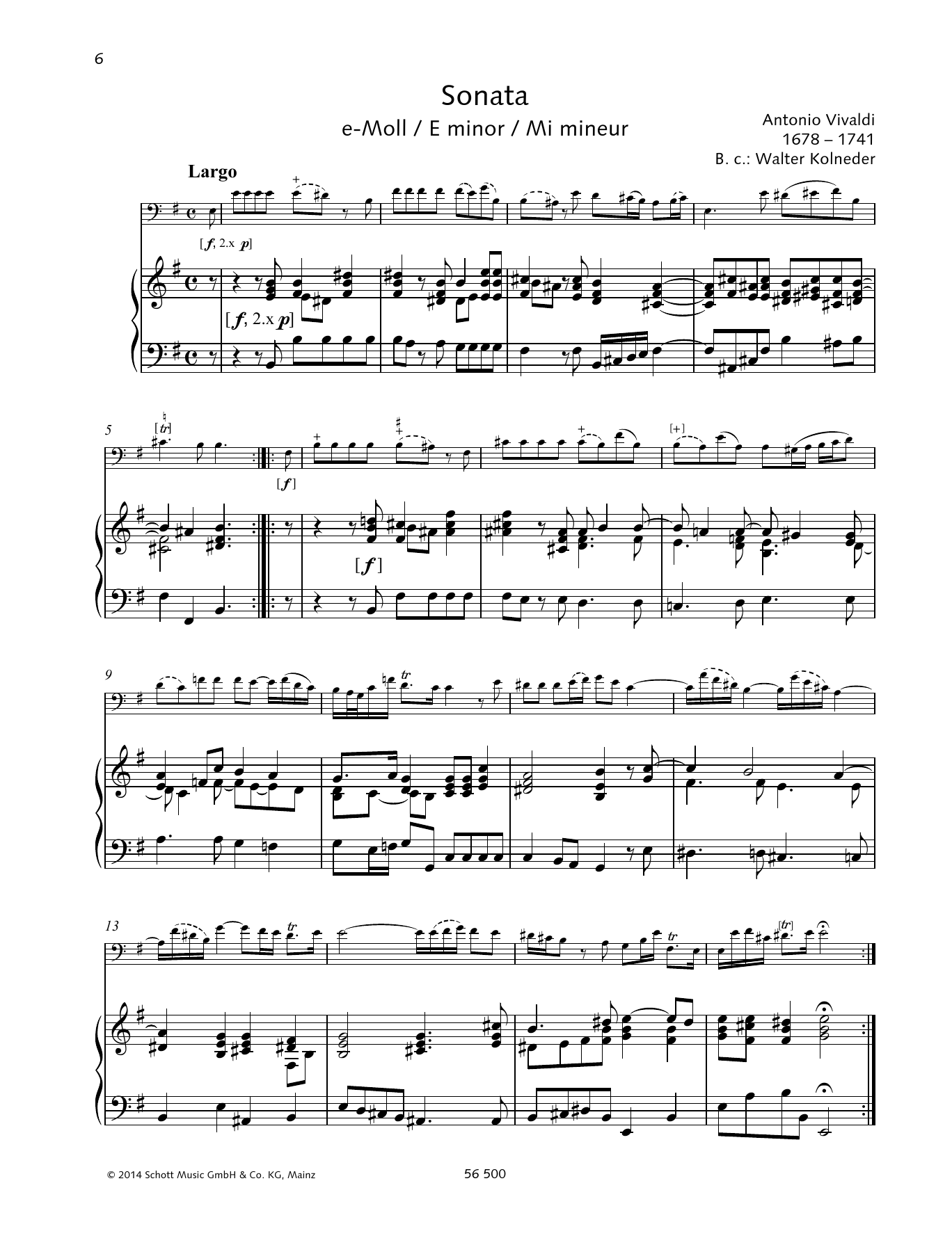 Product picture to: Sonata E minor
