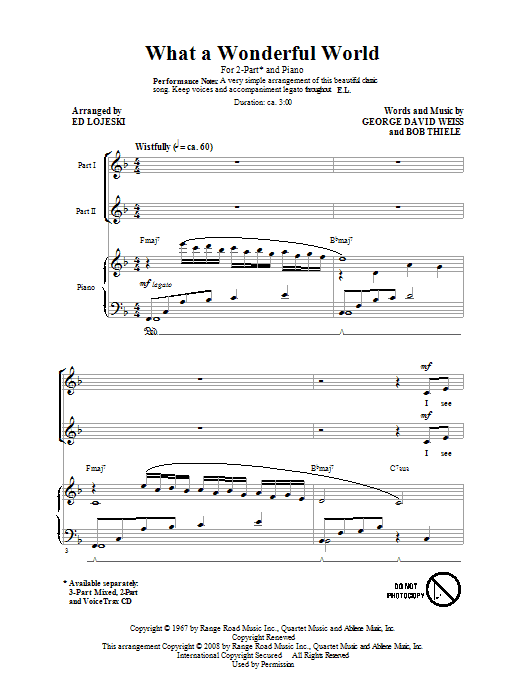 Produktgalerie: Seite 1 von 1 What A Wonderful World, Ed Lojeski, Chor