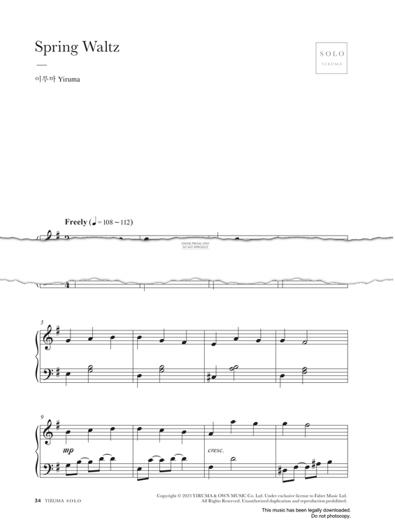 Produktgalerie: Seite 1 von 1 Spring Waltz, Yiruma, Klavier
