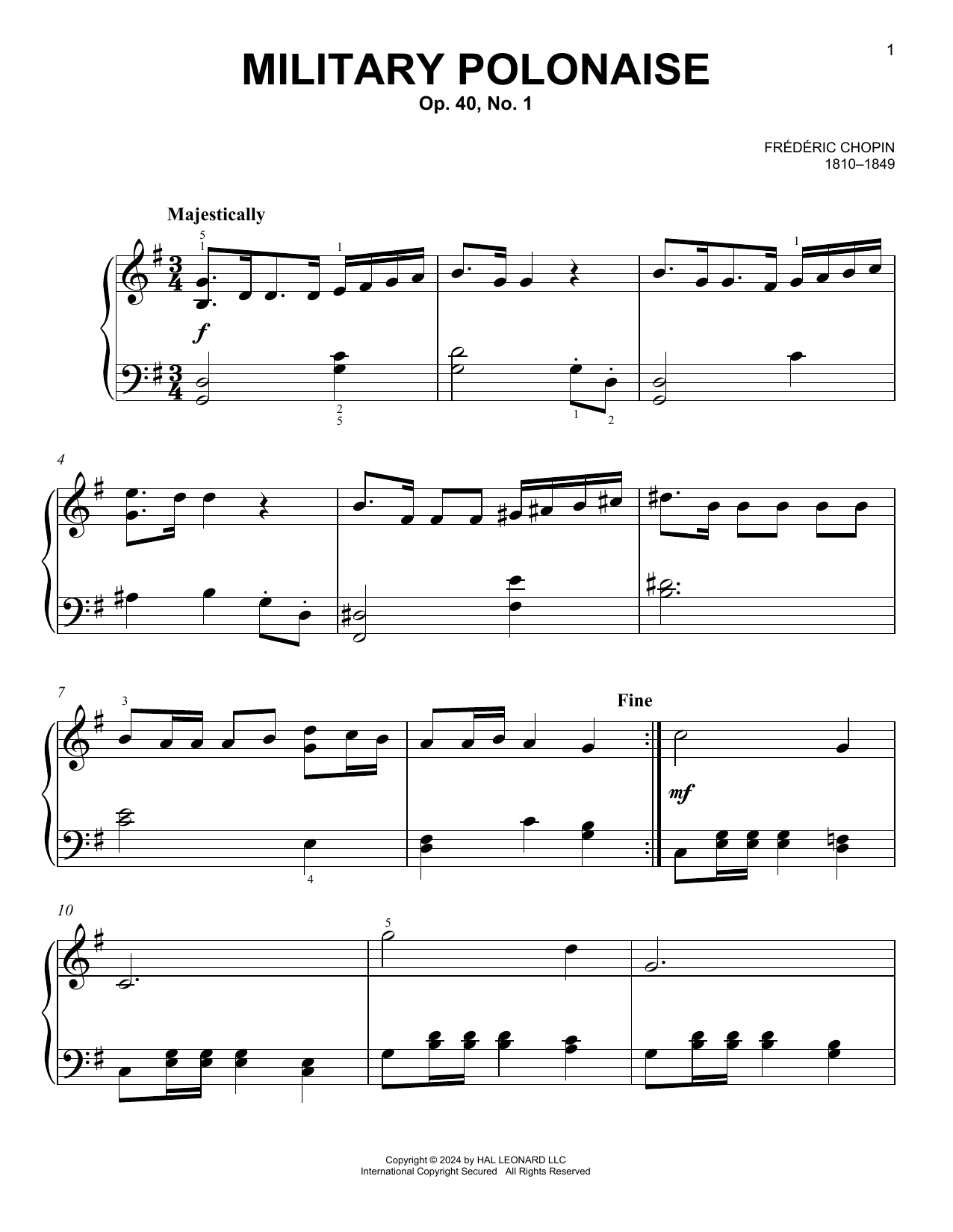 Product picture to: Military Polonaise, Op. 40, No. 1
