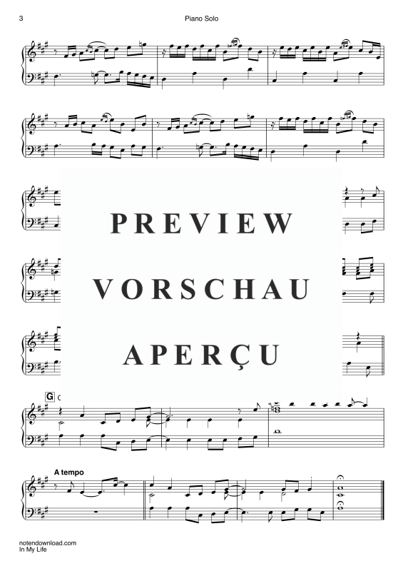 Produktgalerie: Seite 6 von 6 In My Life, Beatles, The, (Klavier einfach)