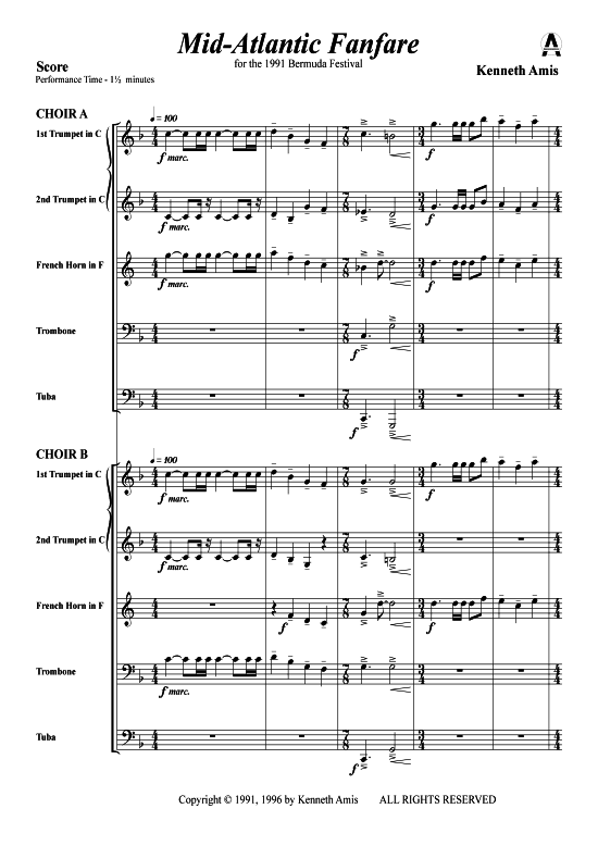 Produktbild zu: Mid-Atlantic Fanfare Kenneth Amis