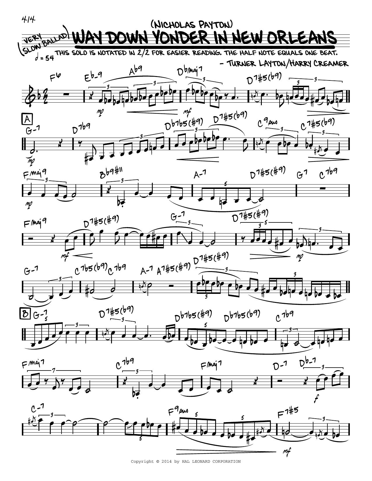 Product picture to: 'Way Down Yonder In New Orleans (solo only)