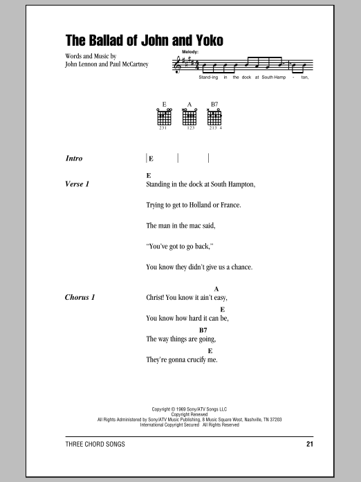 Product picture to: The Ballad Of John And Yoko