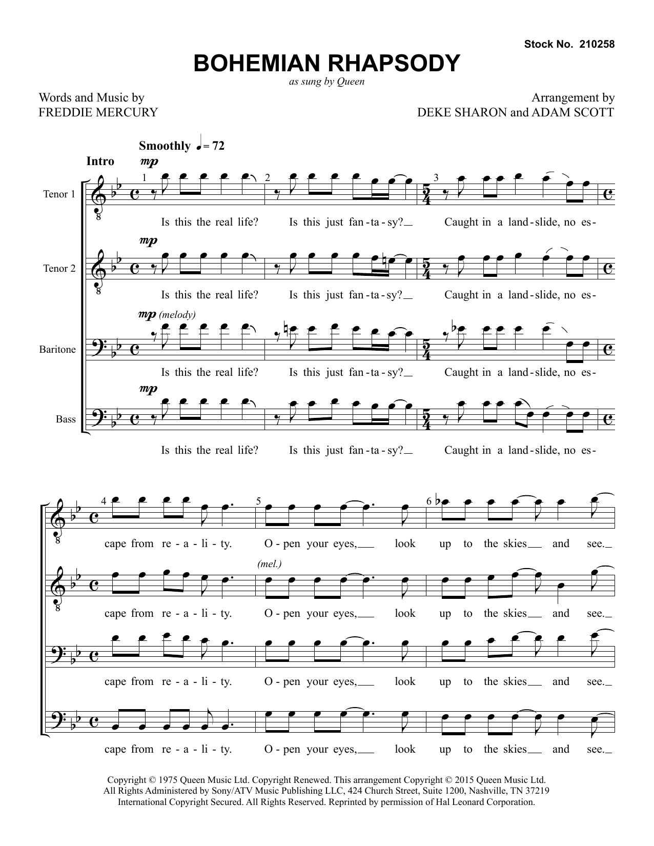 Produktbild zu: Bohemian Rhapsody (arr. Deke Sharon and Adam Scott)