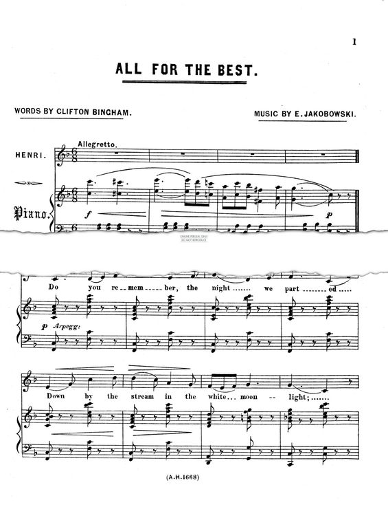 Produktgalerie: Seite 1 von 1 All For The Best, Edward Jakobowski, Gesang, Klavier