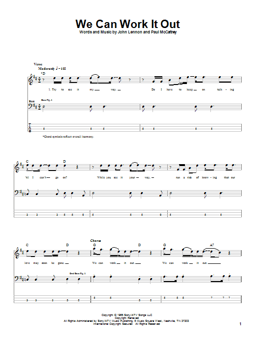 Produktgalerie: Seite 1 von 1 We Can Work It Out, The Beatles, E-Bass