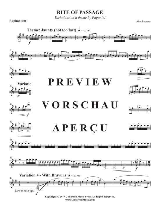 Product gallery: Page 18 of 21 Rite of Passage , , (euphonium + piano)