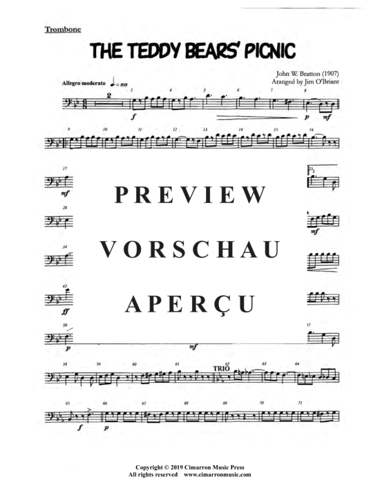 Produktgalerie: Seite 19 von 21 The Teddy Bear´s Picnic , , (Blechbläser Quintett)