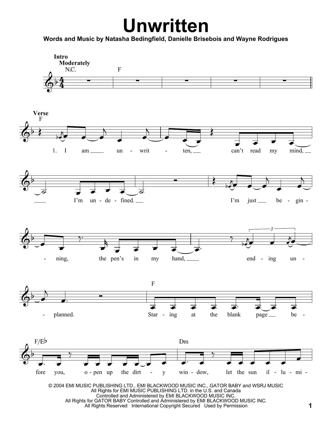 Produktbild zu: Unwritten