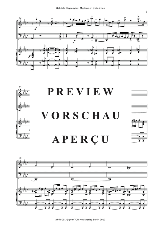Product gallery: Page 12 of 21 Musique en trois styles pour violon, violoncelle et piano (1969) , ,  (Trio for violin, violoncello + piano)