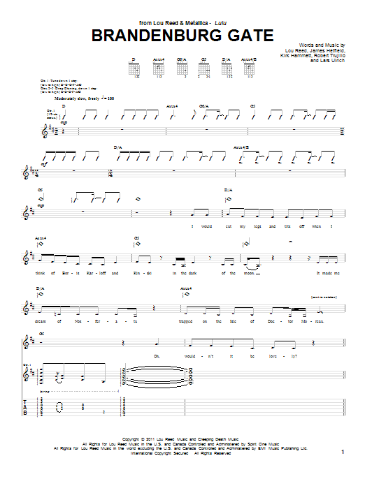 Product gallery: Page 1 of 1 Brandenburg Gate, Lou Reed & Metallica