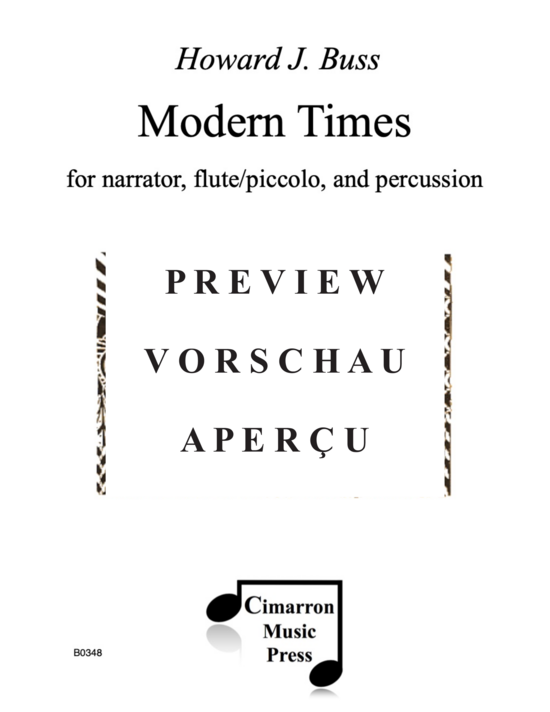 gallery: Modern Times , , (Erzähler, Flöte/Piccolo/Altflöte und 4 Schlagzeuger)