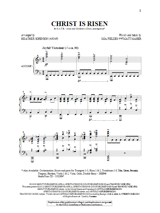 Produktbild zu: Christ Is Risen (arr. Heather Sorenson)