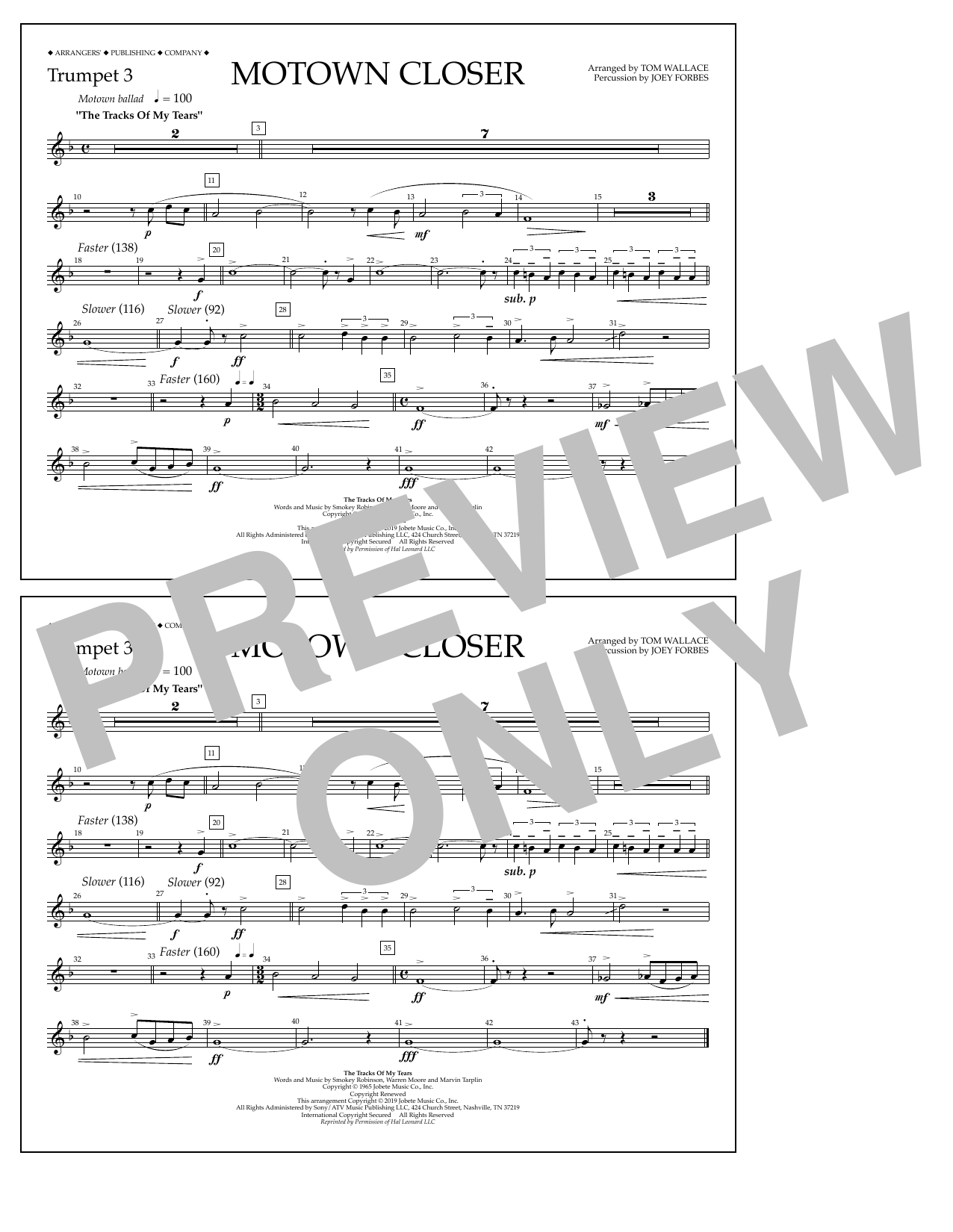 Product picture to: Motown Closer (arr. Tom Wallace) - Trumpet 3