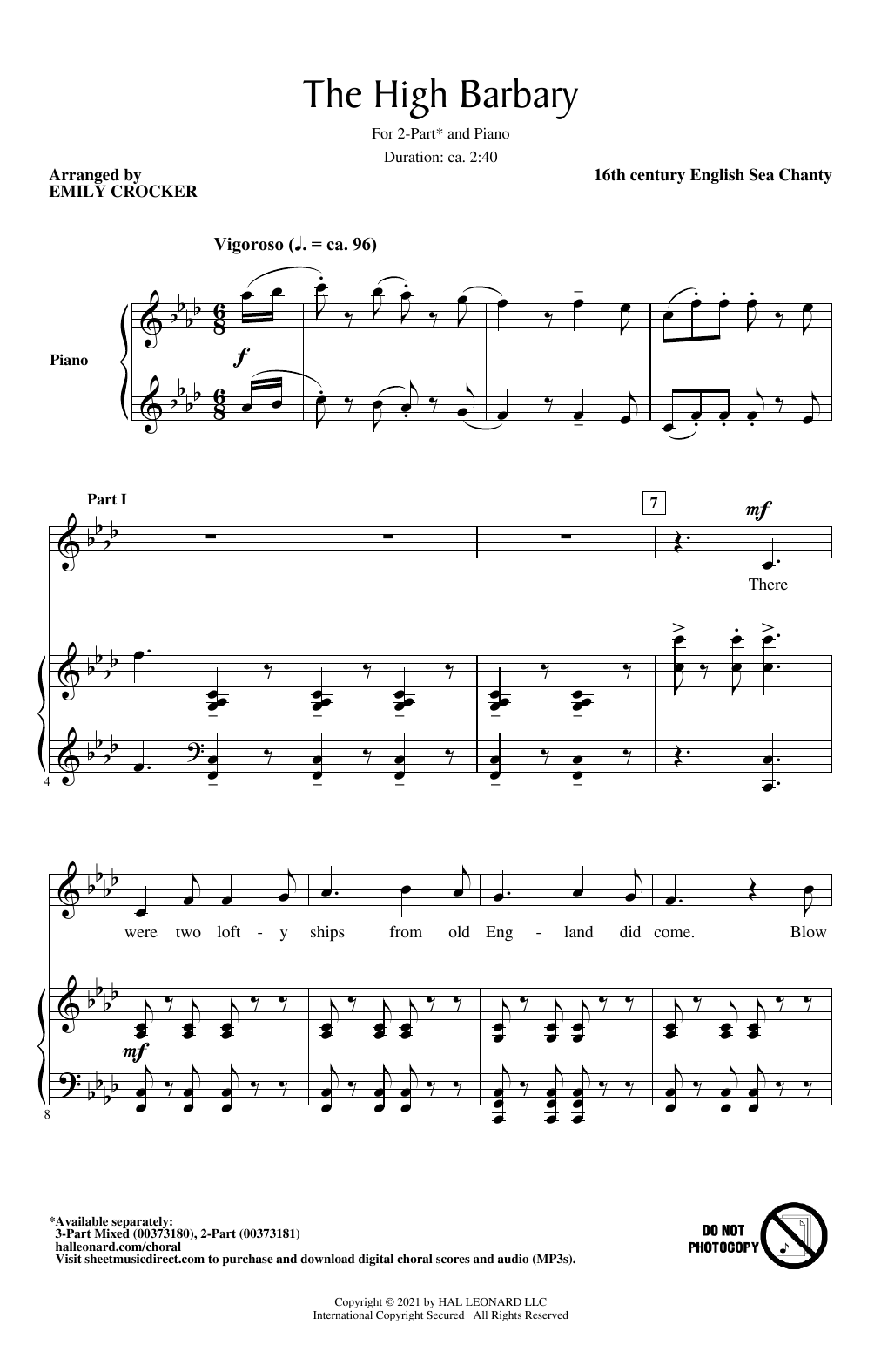 Product picture to: The High Barbary (arr. Emily Crocker)