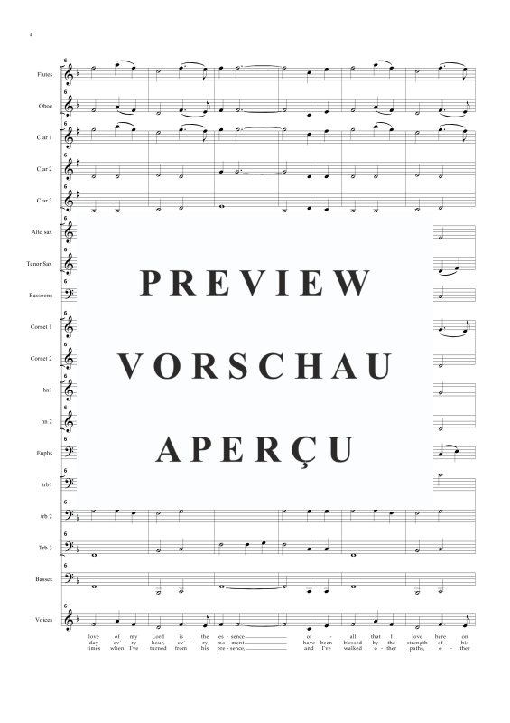 Produktgalerie: Seite 7 von 11 O the love of my Lord is the essence, , Chor einstimmig und Concert Band