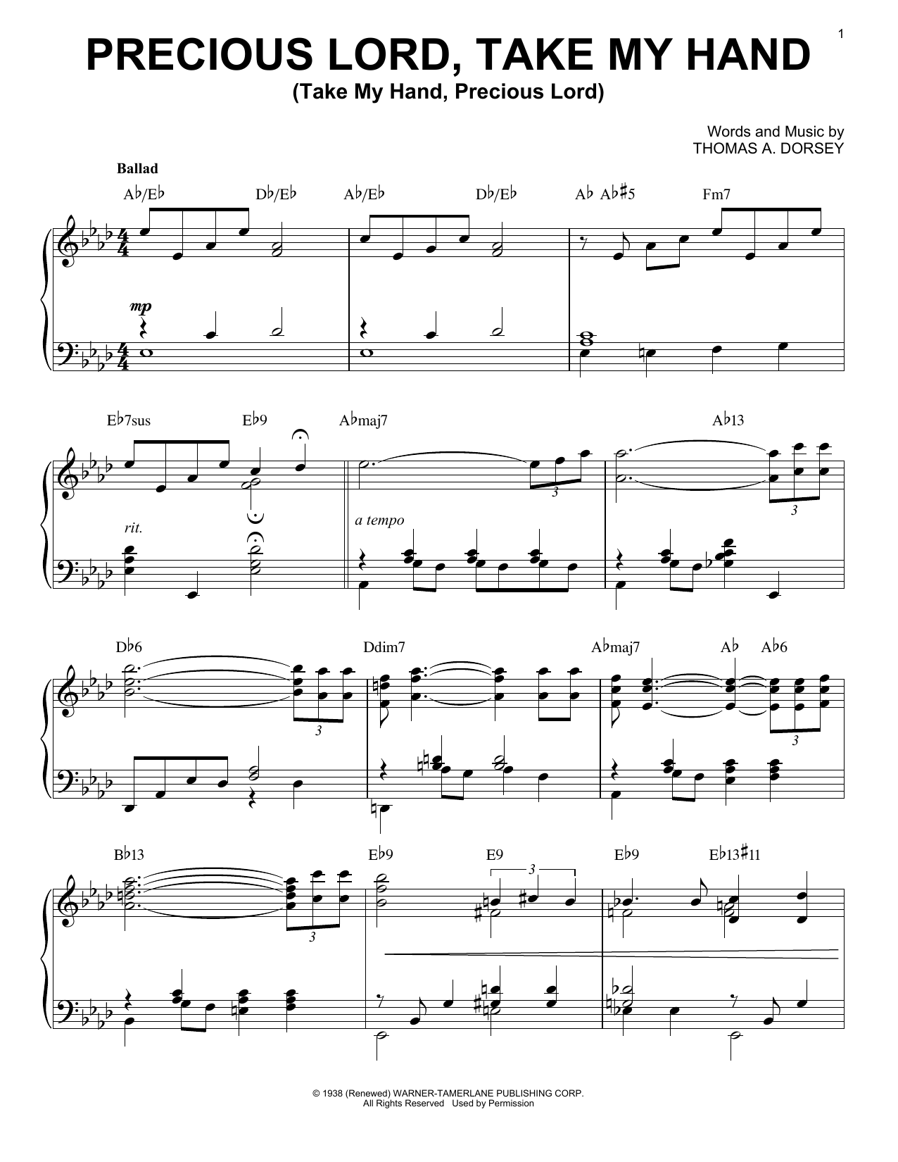 Produktbild zu: Precious Lord, Take My Hand (Take My Hand, Precious Lord) [Jazz version] (arr. Brent Edstrom)