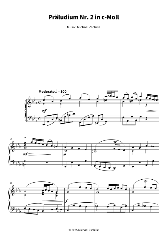 Produktgalerie: Seite 1 von 8 Präludium Nr. 2 in c-Moll, , Klavier Solo