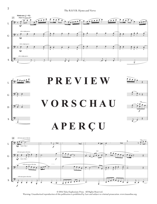 Product gallery: Page 4 of 21 The R.S.V.B Hymn and Verve , , (Tuba Quartett EETT)