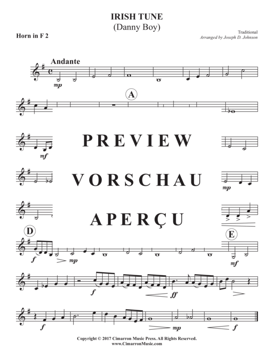 Product gallery: Page 8 of 12 Irish Tune (Danny Boy) , ,  (Horn ensemble 1-6 horns in F)