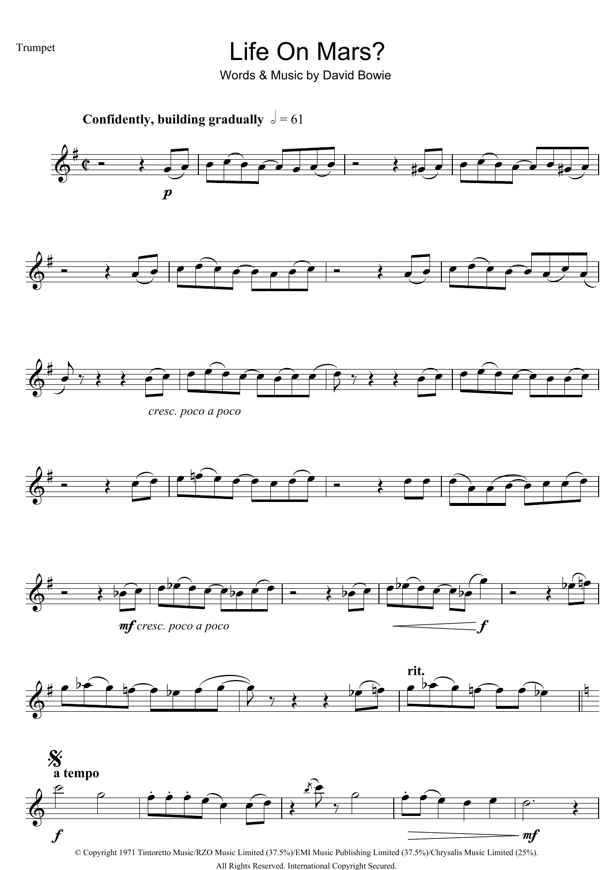Produktgalerie: Seite 1 von 1 Life On Mars?, David Bowie, Trompete