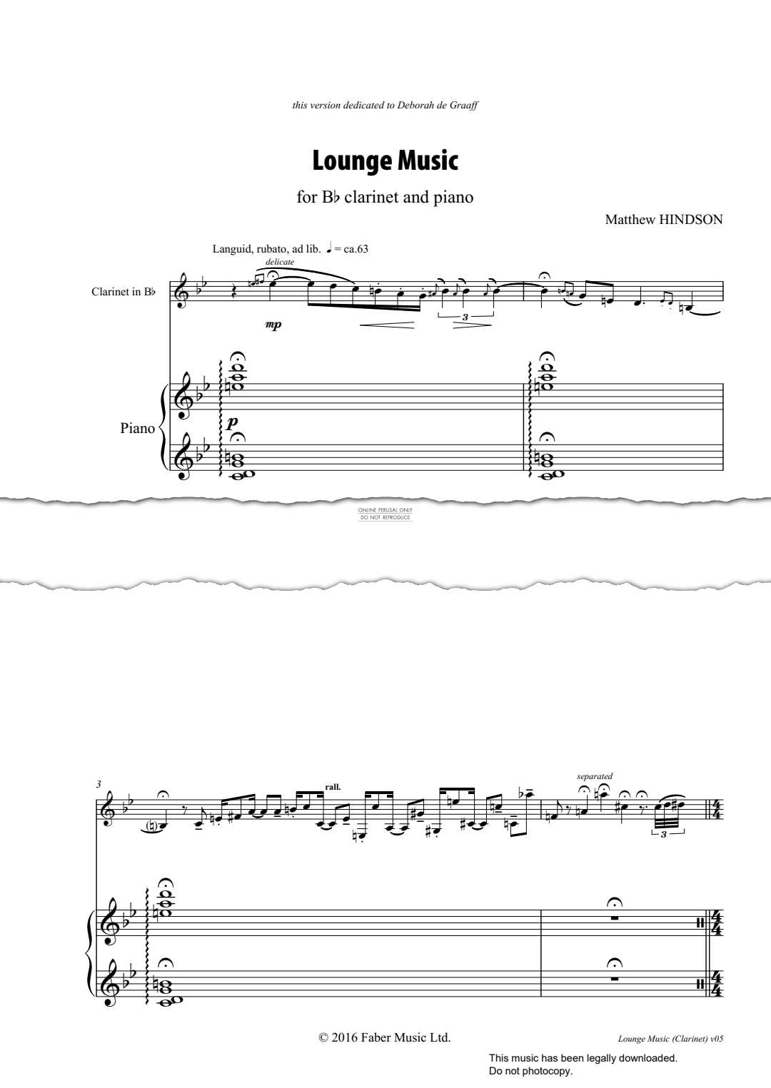 Produktgalerie: Seite 1 von 1 Lounge Music, Matthew Hindson, Klarinette, Klavier