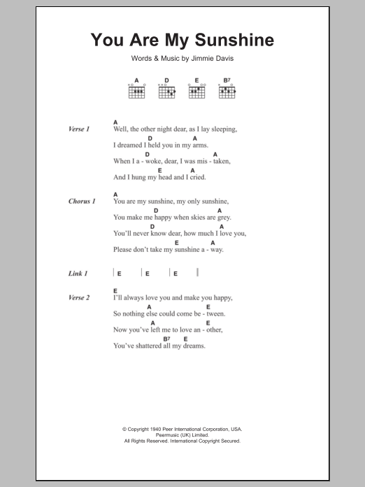 Product picture to:  You Are My Sunshine - Jimmie Davis