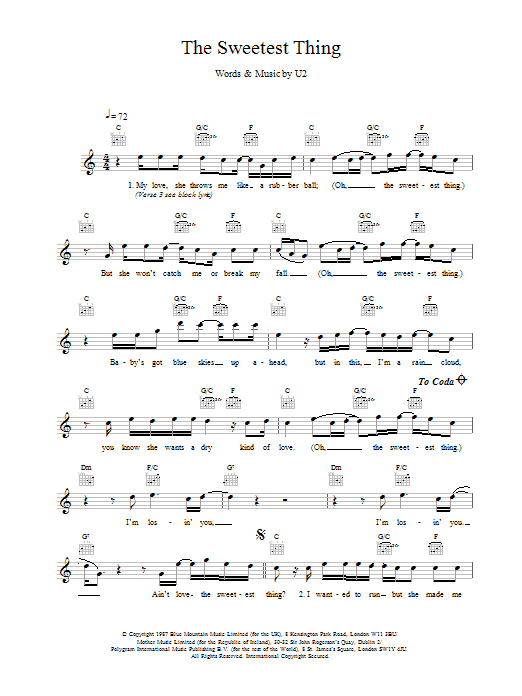 Produktgalerie: Seite 1 von 1 The Sweetest Thing, U2, Melodieinstrument