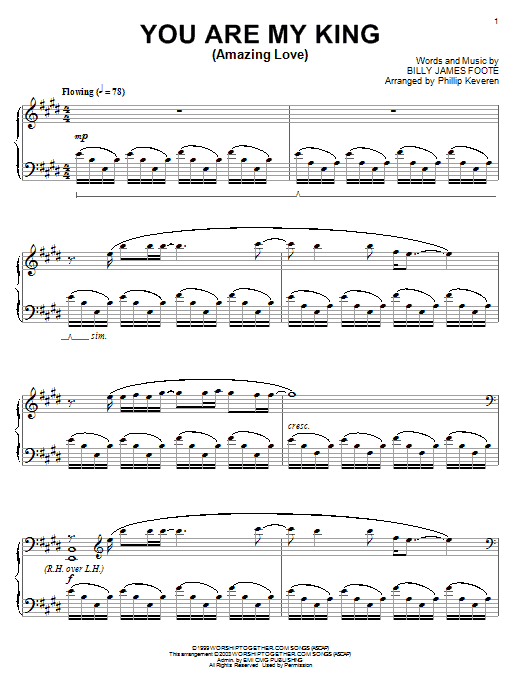 Product gallery: Page 1 of 1 You Are My King (Amazing Love) (arr. Phillip Keveren), Newsboys