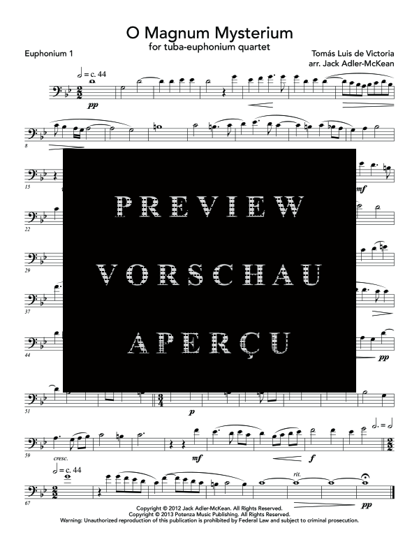 Produktgalerie: Seite 9 von 11 O Magnum Mysterium, , (Tuba QuartettEETT)