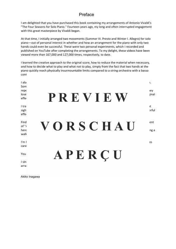 Produktgalerie: Seite 5 von 11 Four Seasons complete (12 movements), Inagawa, Akiko, Klavier Solo