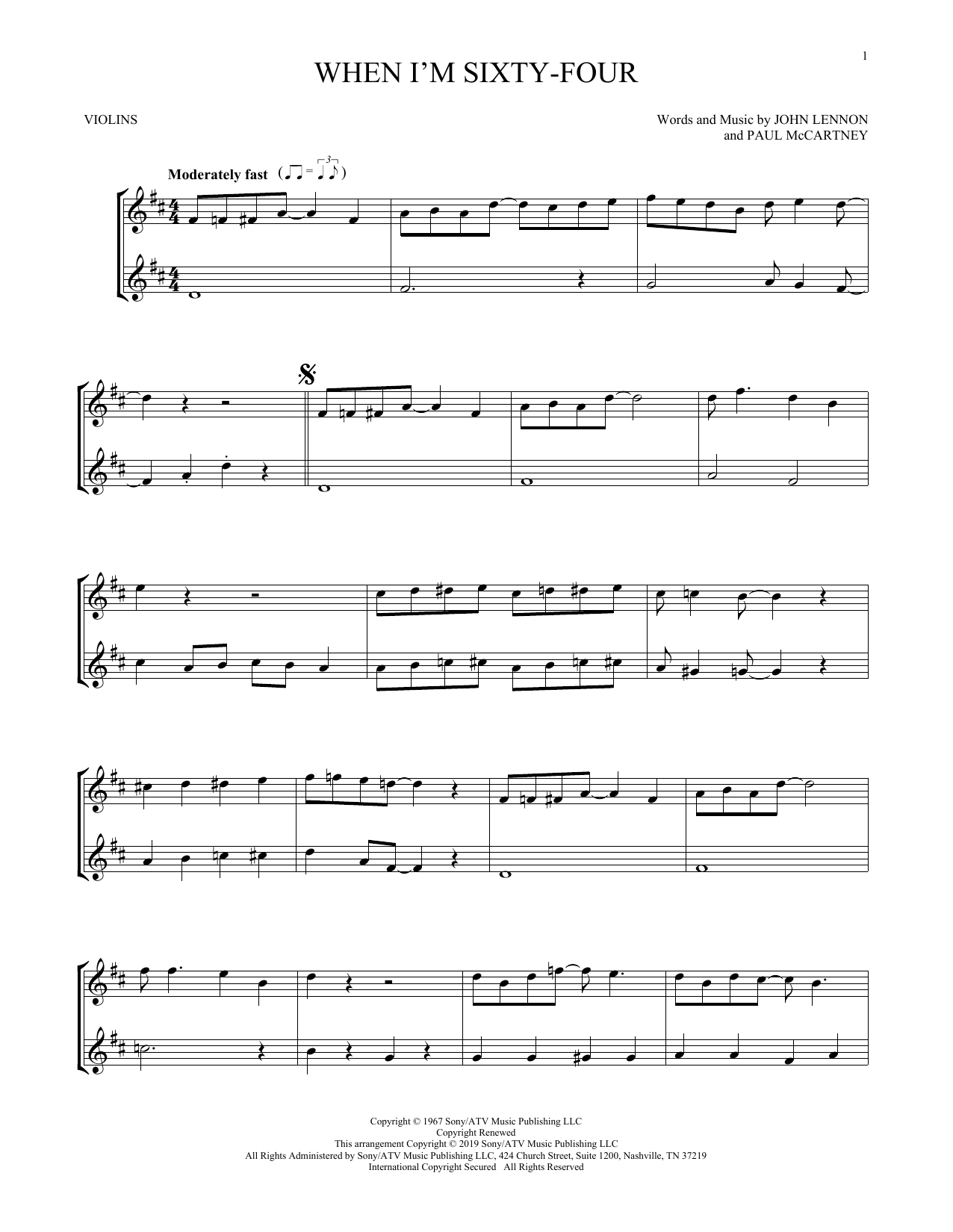 Product gallery: Page 1 of 1 When I'm Sixty-Four, The Beatles