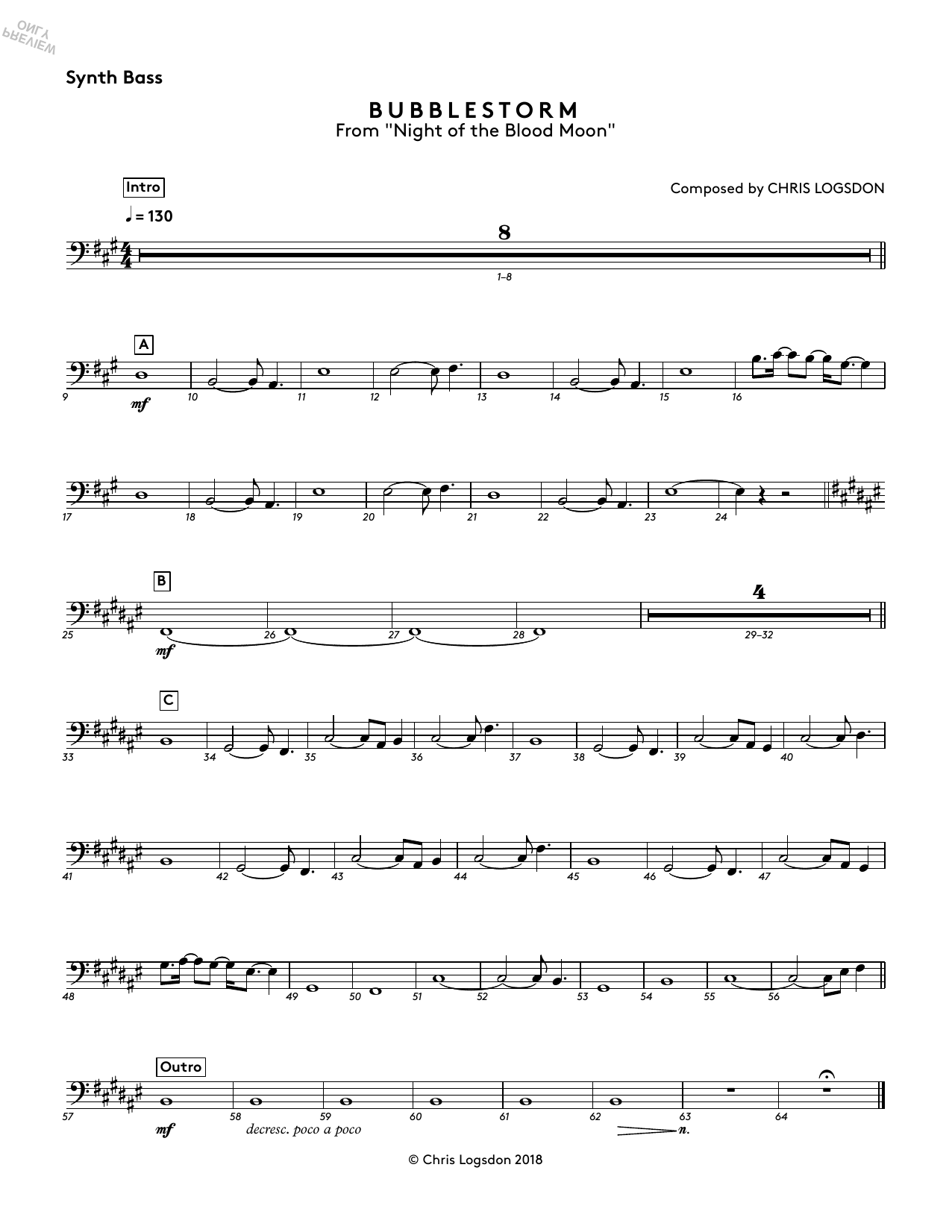 Produktbild zu: Bubblestorm (from Night of the Blood Moon) - Synth. Bass