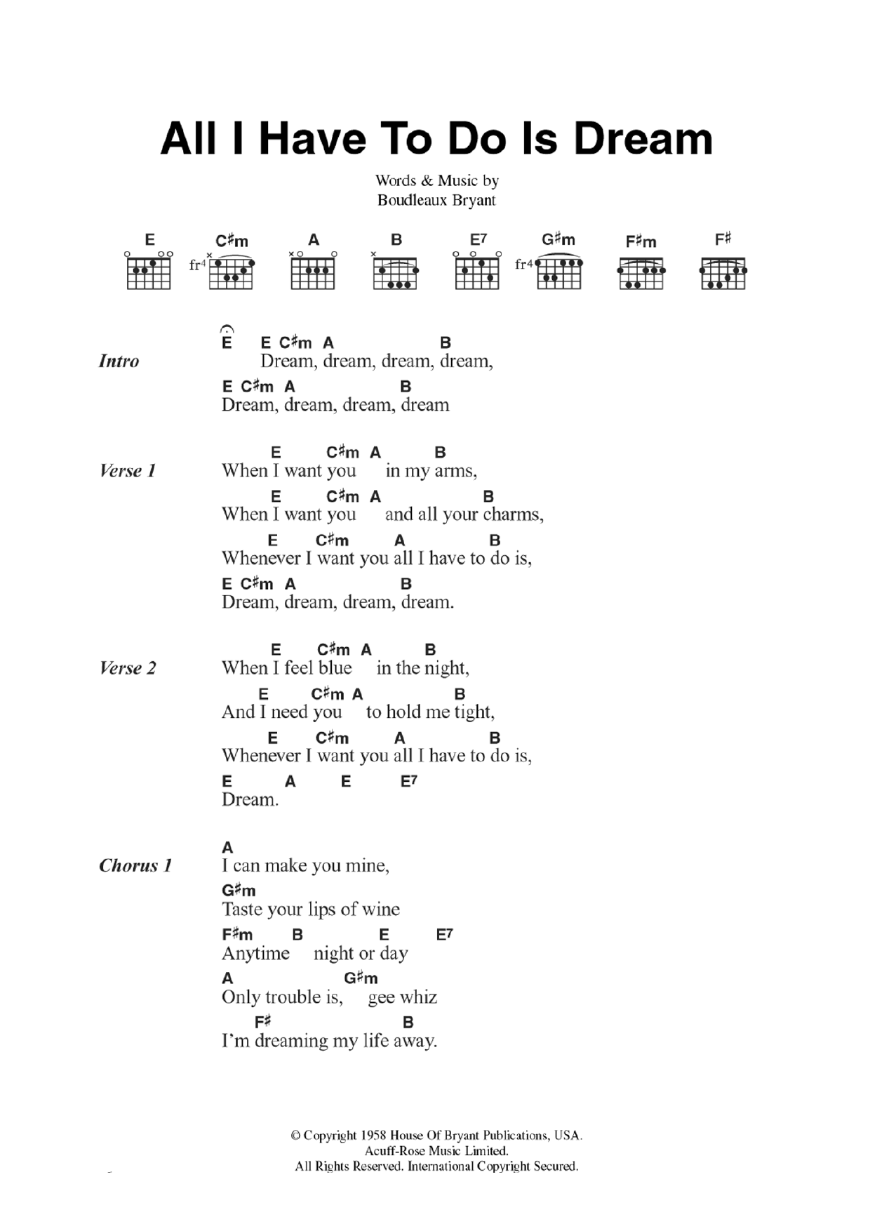 Produktgalerie: Seite 1 von 1 All I Have To Do Is Dream, The Everly Brothers, Gitarre