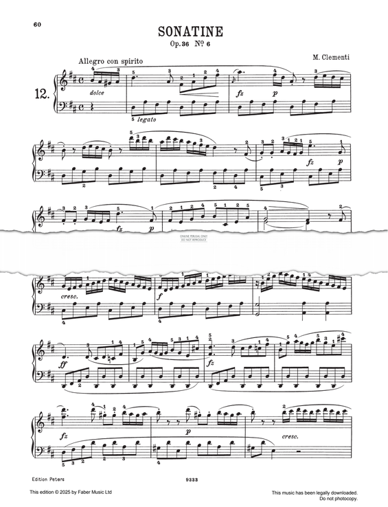 Produktgalerie: Seite 1 von 1 Sonatina in D major op.36.6, Muzio Clementi, Klavier