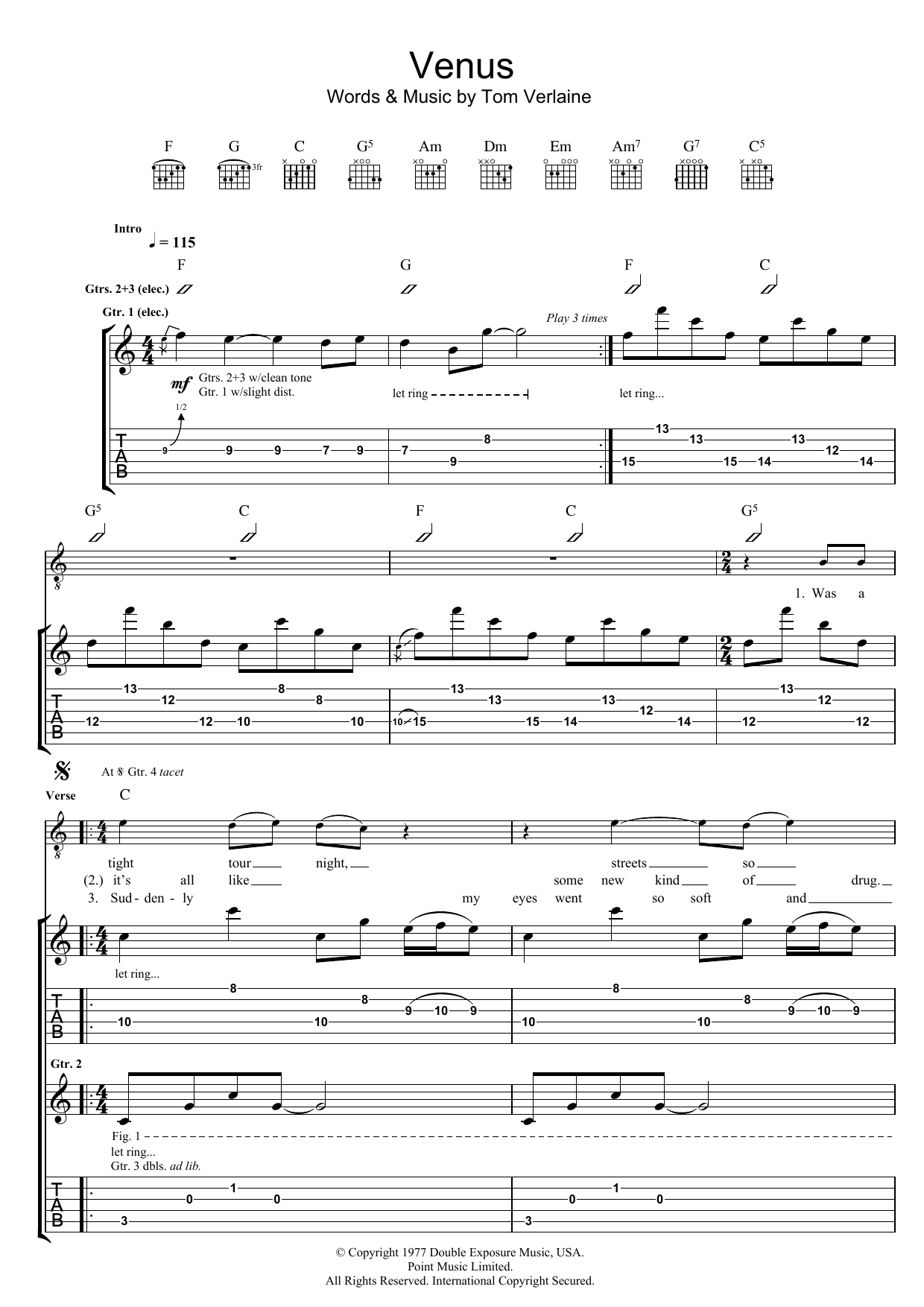 Produktgalerie: Seite 1 von 1 Venus, Television, Gitarre