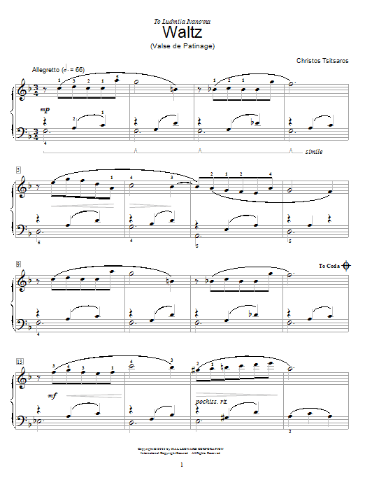 Produktgalerie: Seite 1 von 1 Waltz, Christos Tsitsaros, Klavier