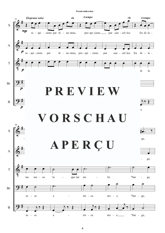 Produktgalerie: Seite 5 von 11 Ecce, amica mea - Geistliche Motette, , Gemischter Chor SSAATB und Bariton Solo a capella