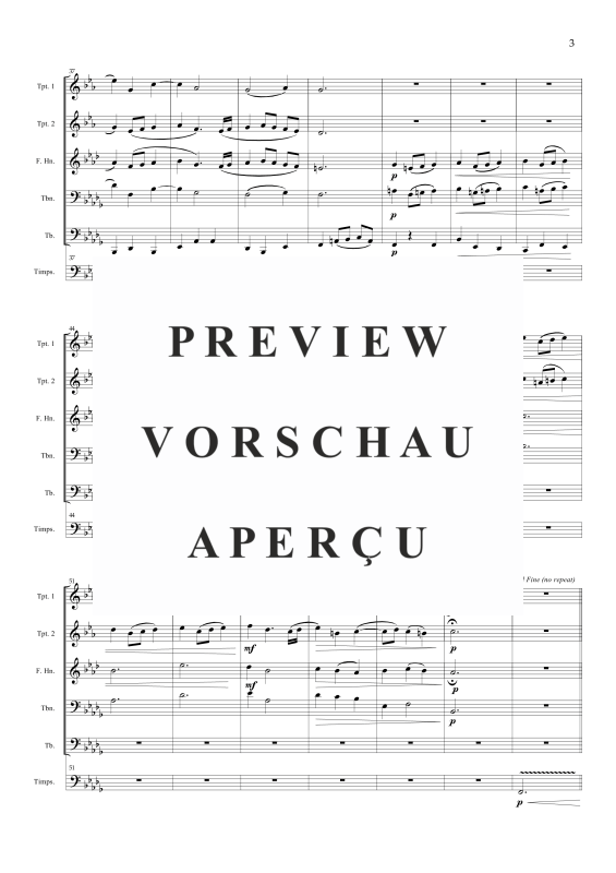 Produktgalerie: Seite 6 von 11 Menuett aus der Feuerwerksmusik, , Blechbläser Quintett