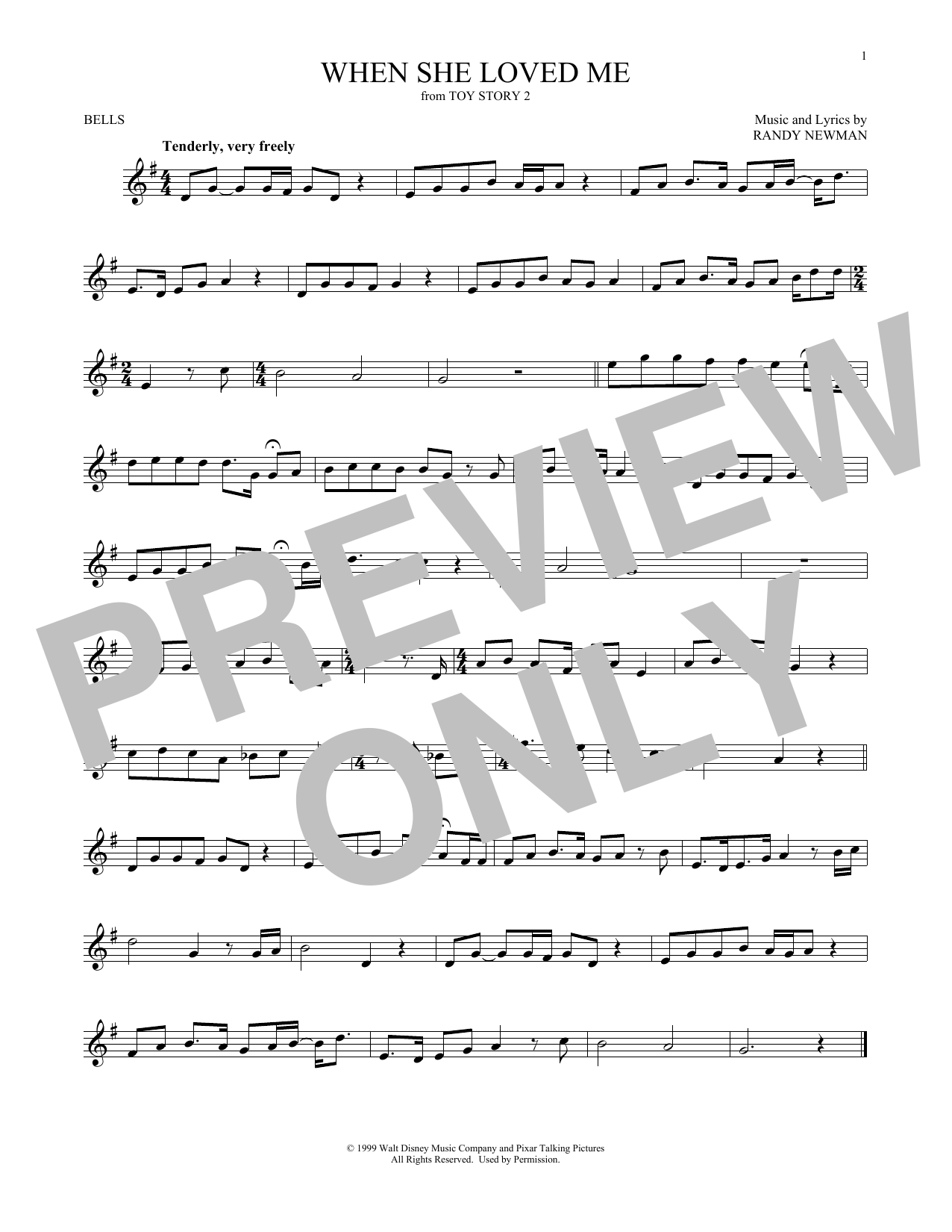 Produktgalerie: Seite 1 von 1 When She Loved Me (from Toy Story 2), Sarah McLachlan, Percussion